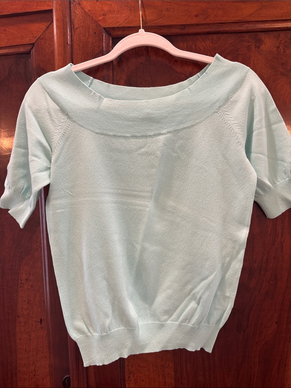 Banana Republic Light Mint Short Sleeve Knit Top